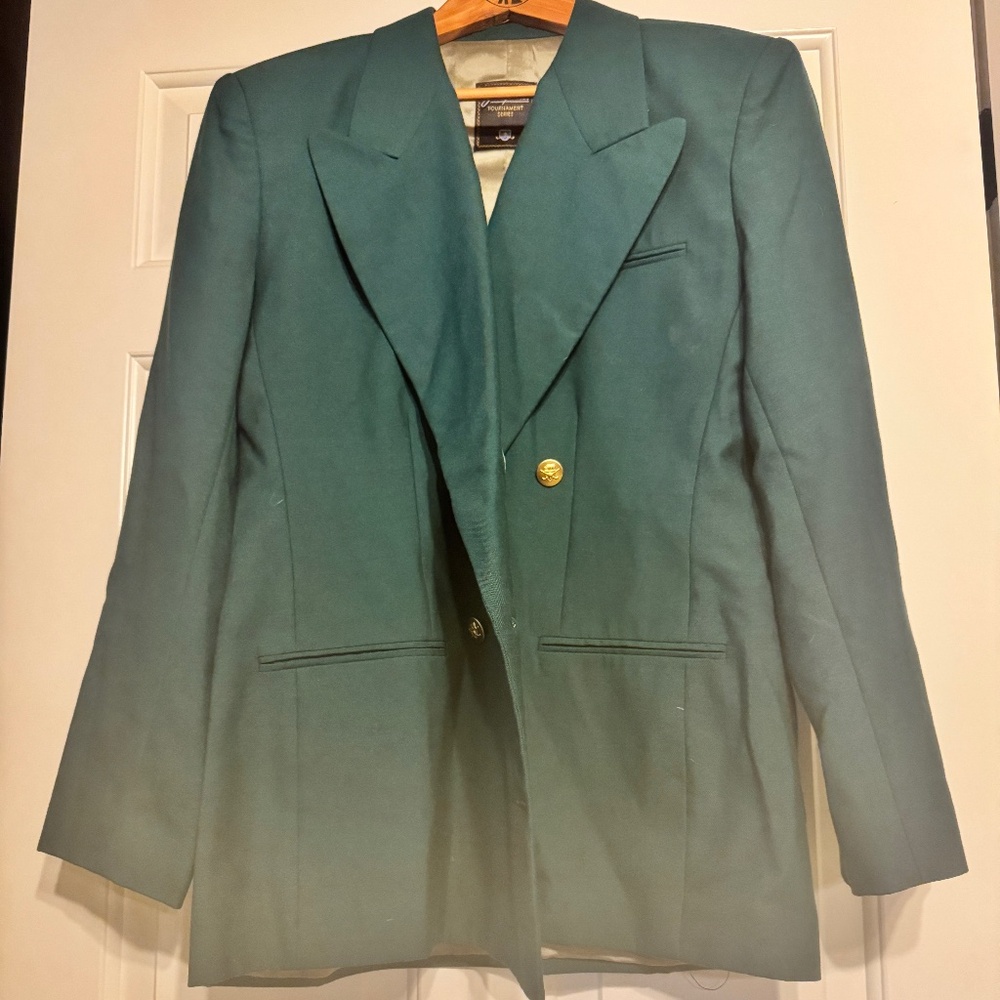 Jack Nicklaus Tournament Series Blazer Masters Green Gold Button Women's 12